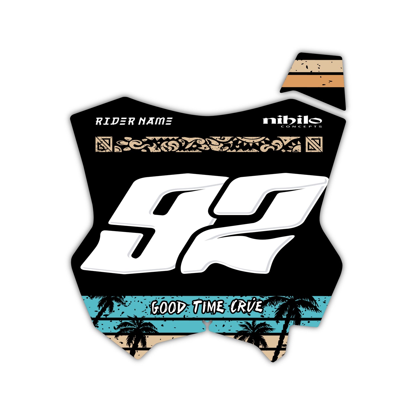 Front Number Plate Graphics Kit - Fits Kawasaki KX65, KX85, KX250, KX250F, KX450F, KX450X