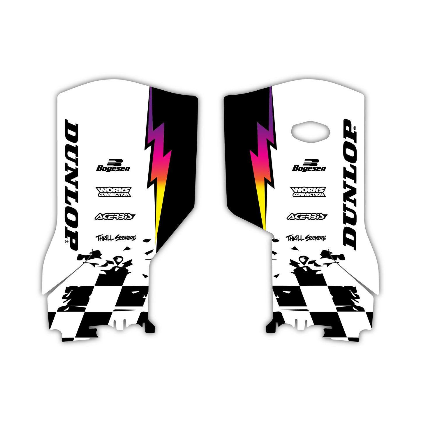 Lower Fork Guard Graphics Kit - Fits KTM SX50, SX65, SX85, 125 SX, 250 SX-F, 350 SX-F, 450 SX-F, 250 EXC-F, 300 EXC, 500 EXC-F