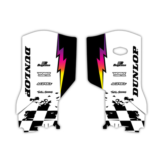 KTM 2023-26 Fork Guard Plastic & Graphics Bolt-On kit - SX 250 - SX-F 250 - XC-F 450 - XC-F 350 - XC 300 - XC-W 300 - XC 250 - XC-F 250