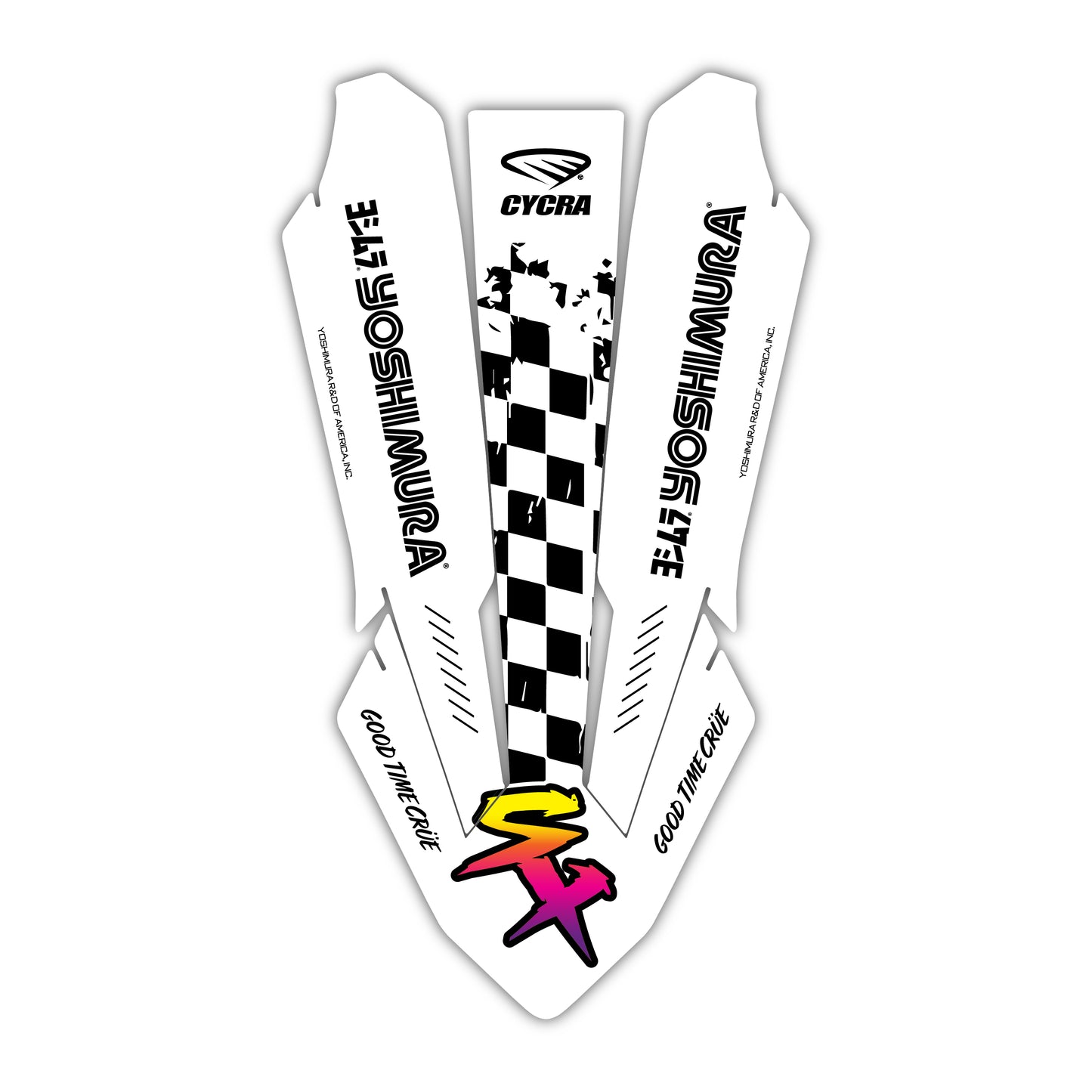 Front Fender Graphics Kit - Fits KTM SX50, SX65, SX85, 125 SX, 250 SX-F, 350 SX-F, 450 SX-F, 250 EXC-F, 300 EXC, 500 EXC-F