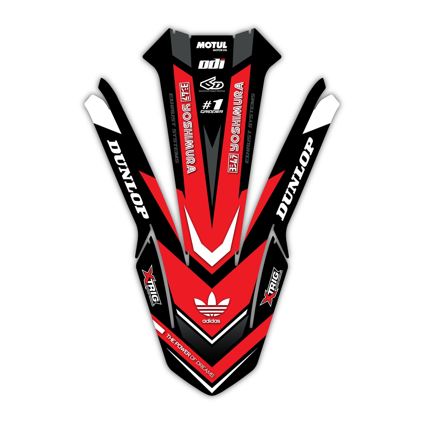 Front Fender Graphics Kit - Fits Honda CRF250R, CRF450R, CRF450RX, CR125, CR250