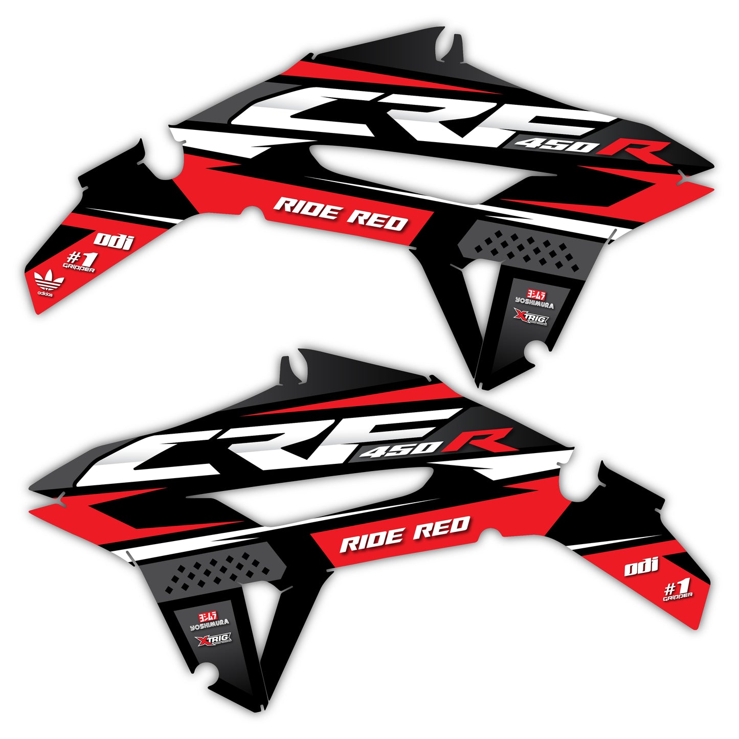 Radiator Shroud Graphics Kit - Fits Honda CRF250R, CRF450R, CRF450RX, CR125, CR250