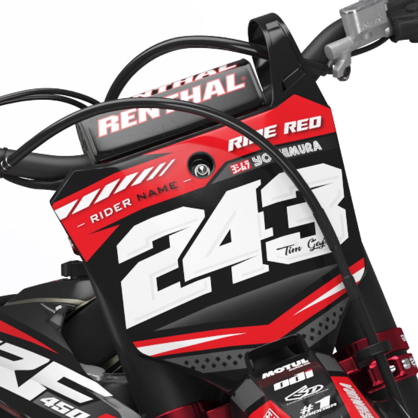 Memphis Honda CRF 250 300 450 R RX RXW L Enduro Front Number Board Bolt-On Plastic & Graphics Kit