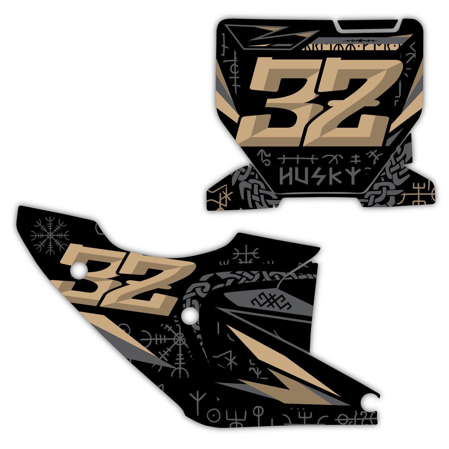 Front & Side Number Plate Graphics Kit - Fits Husqvarna TC 85, TC 125, FC 250, FC 350, FC 450, TE 300, FE 250, FE 350, FE 501