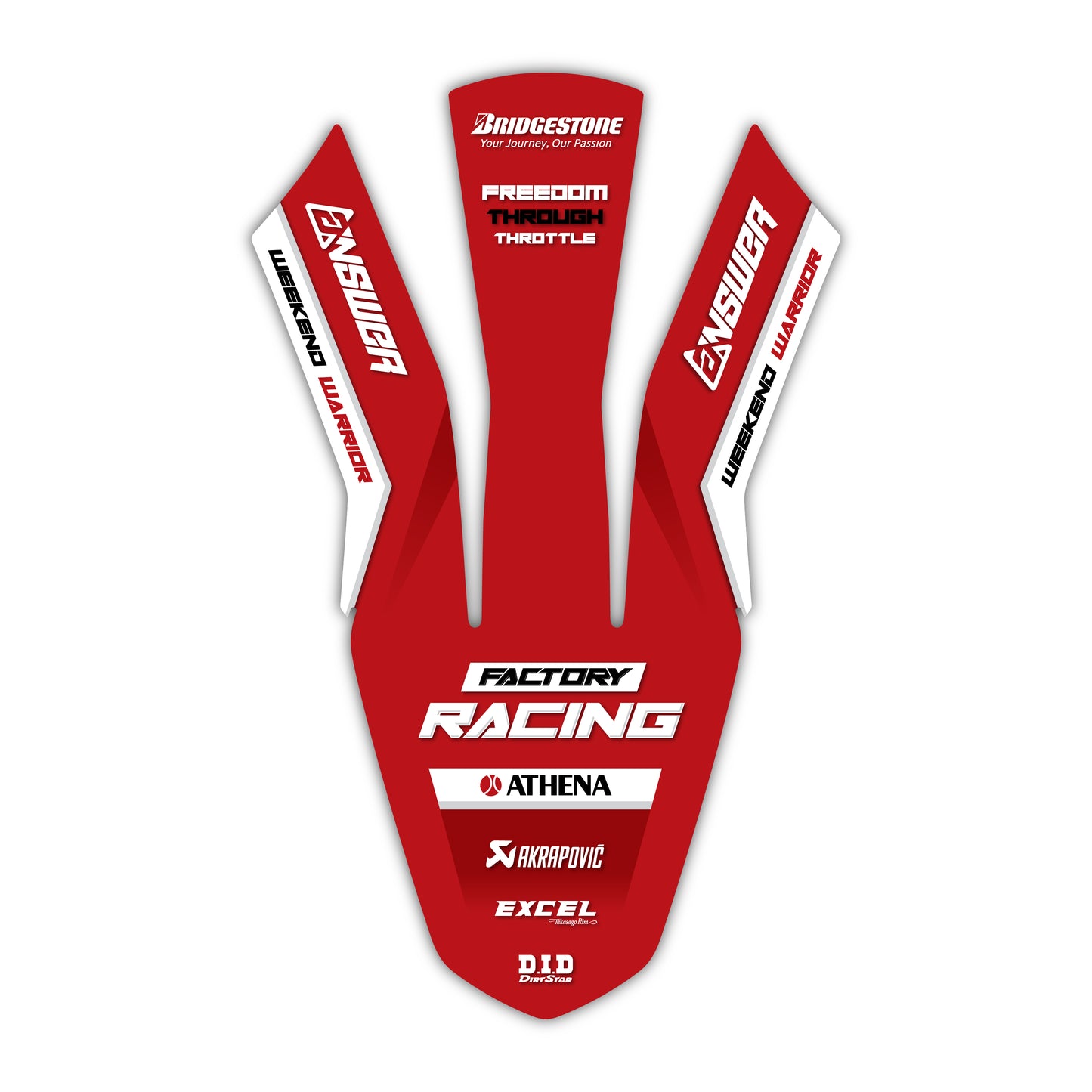 Front Fender Graphics Kit - Fits GasGas MC 85, MC 125, MC 250F, MC 450F, EX 250F, EX 300, EC 250, EC 300