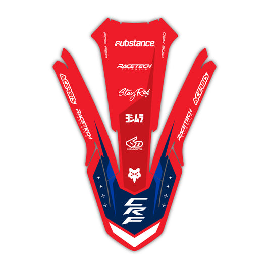 Front Fender Graphics Kit - Fits Honda CRF250R, CRF450R, CRF450RX, CR125, CR250
