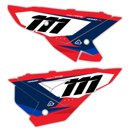 Side Number Plate Graphics Kit - Fits Honda CRF250R, CRF450R, CRF450RX, CR125, CR250