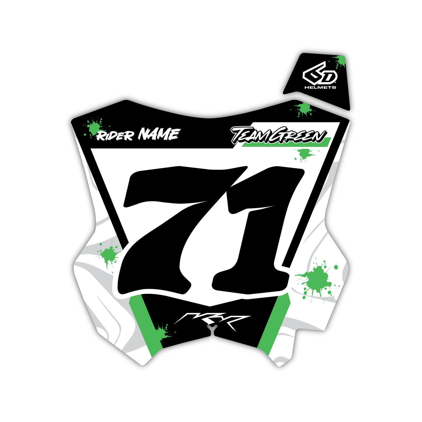 Front Number Plate Graphics Kit - Fits Kawasaki KX65, KX85, KX250, KX250F, KX450F, KX450X