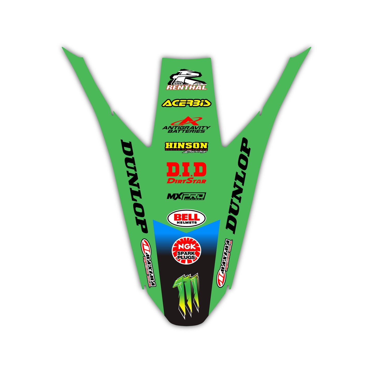 Rear Fender Graphics Kit - Fits Kawasaki KX65, KX85, KX250, KX250F, KX450F, KX450X