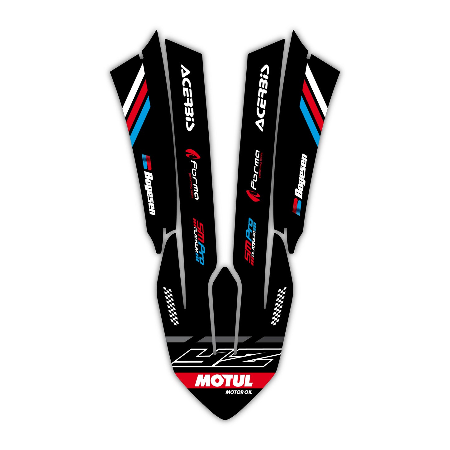 Front Fender Graphics Kit - Fits Yamaha YZ125, YZ250, YZ250F, YZ450F, WR250F, WR450F