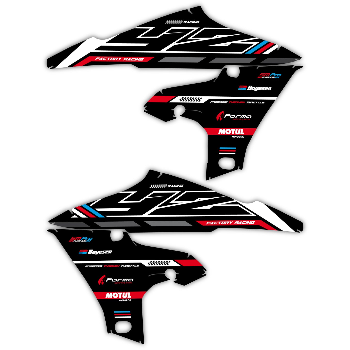 Radiator Shroud Graphics Kit - Fits Yamaha YZ125, YZ250, YZ250F, YZ450F, WR250F, WR450F