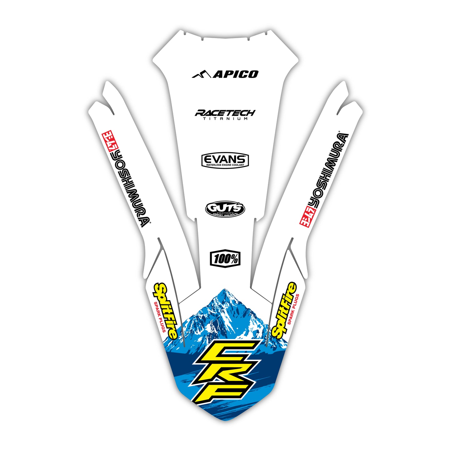 Front Fender Graphics Kit - Fits Honda CRF250R, CRF450R, CRF450RX, CR125, CR250