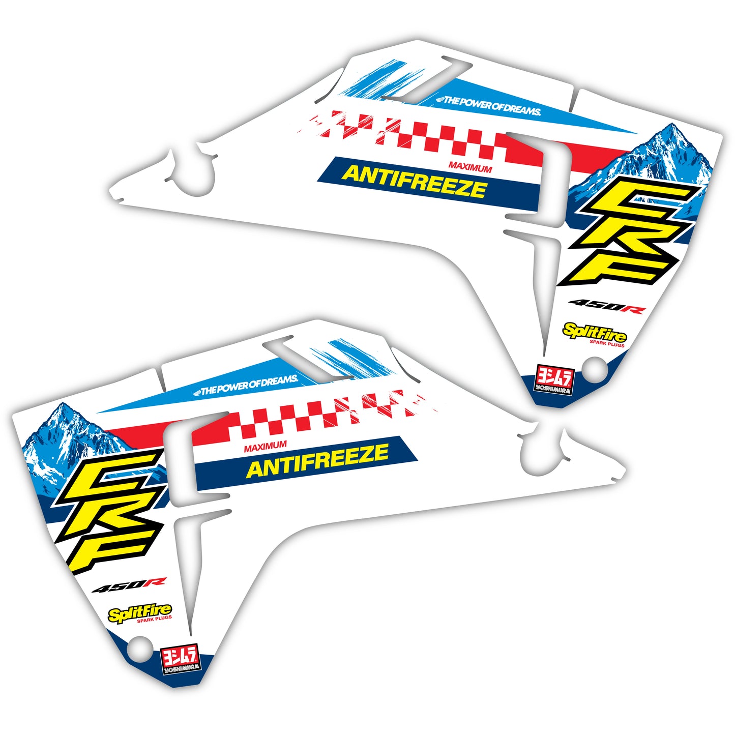 Radiator Shroud Graphics Kit - Fits Honda CRF250R, CRF450R, CRF450RX, CR125, CR250