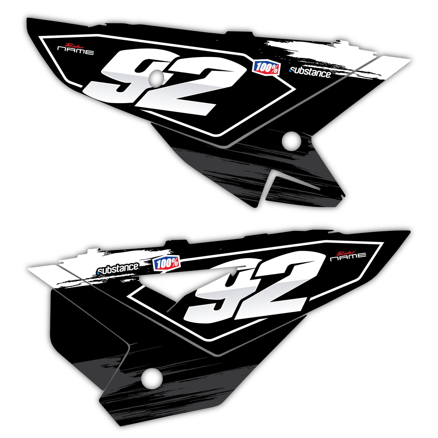 Side Number Plate Graphics Kit - Fits Honda CRF250R, CRF450R, CRF450RX, CR125, CR250