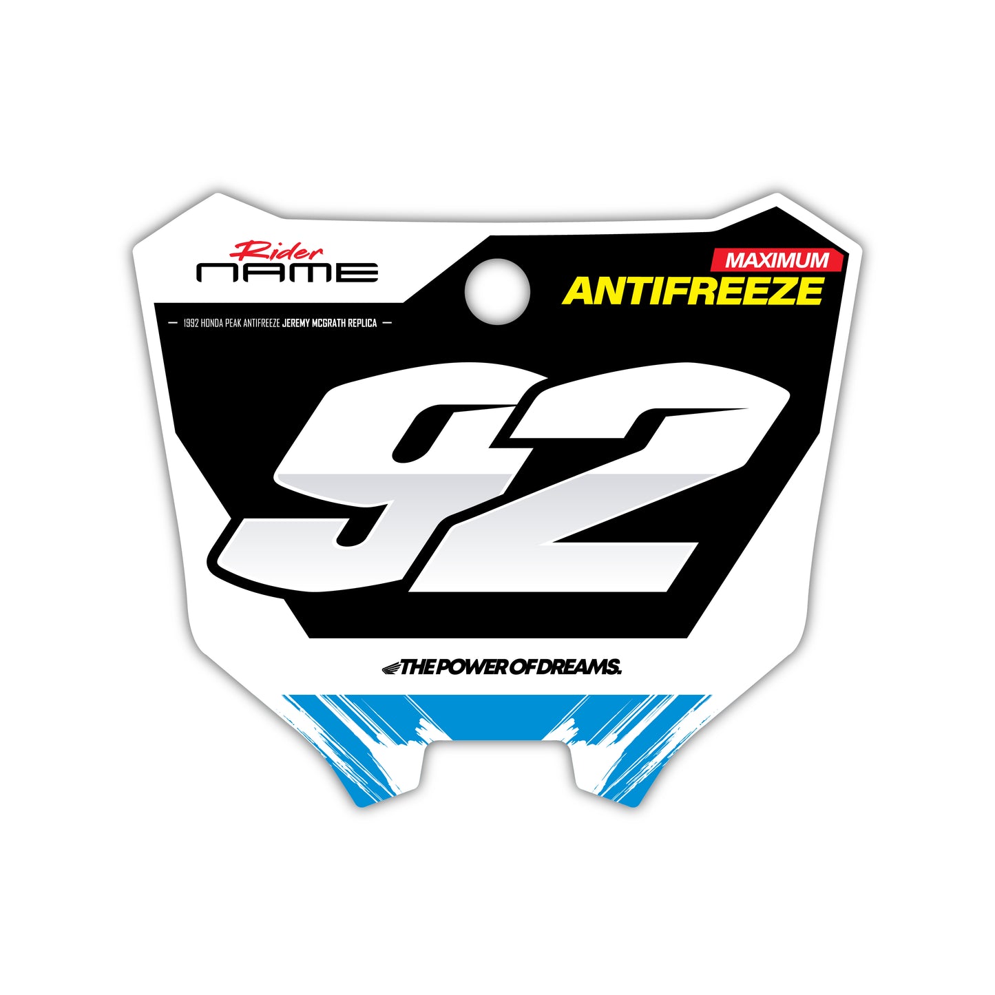 Front Number Plate Graphics Kit - Fits Honda CRF250R, CRF450R, CRF450RX, CR125, CR250