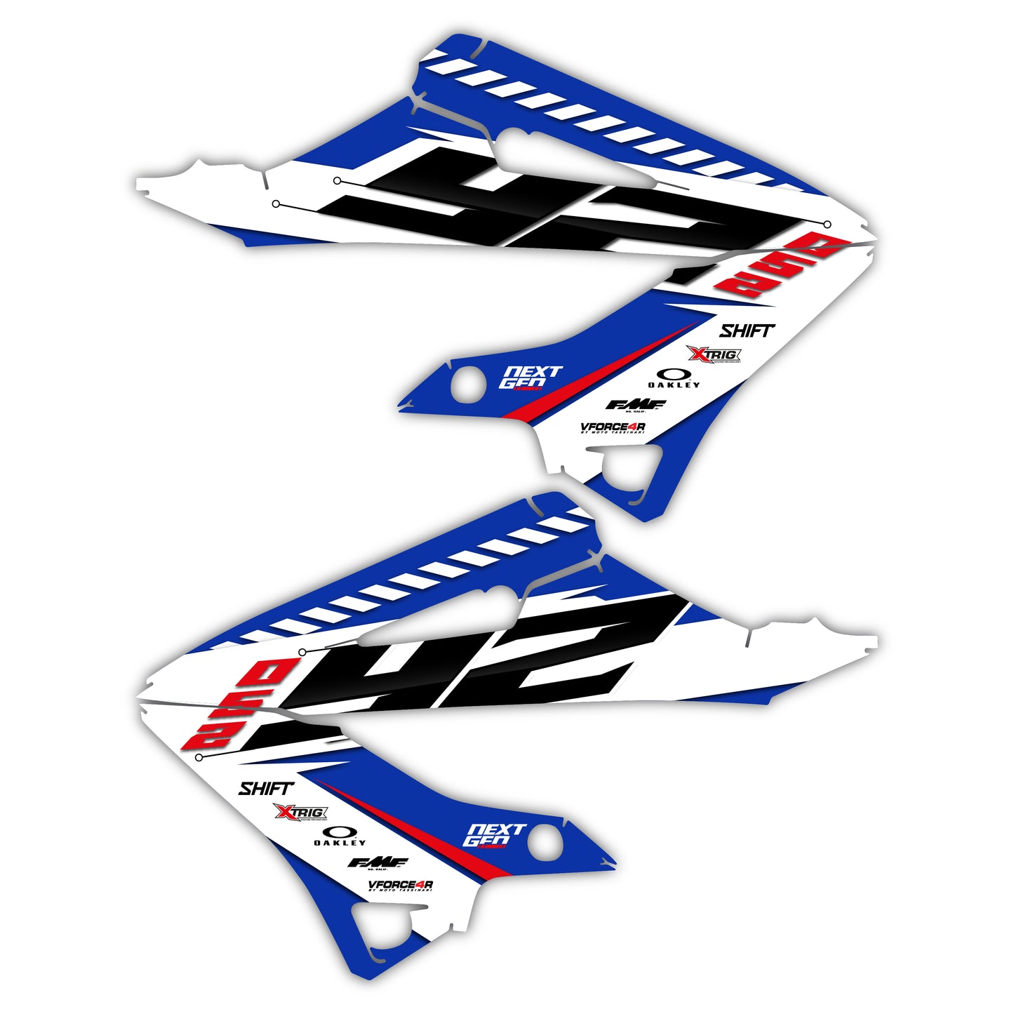 Radiator Shroud Graphics Kit - Fits Yamaha YZ125, YZ250, YZ250F, YZ450F, WR250F, WR450F