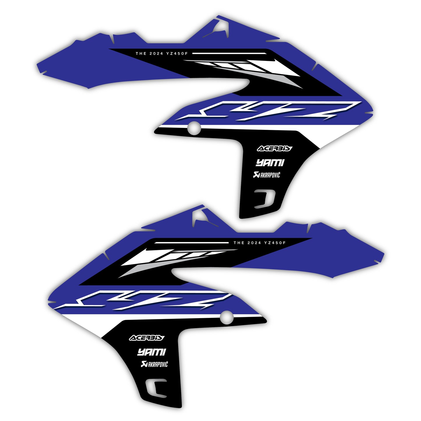 Radiator Shroud Graphics Kit - Fits Yamaha YZ125, YZ250, YZ250F, YZ450F, WR250F, WR450F
