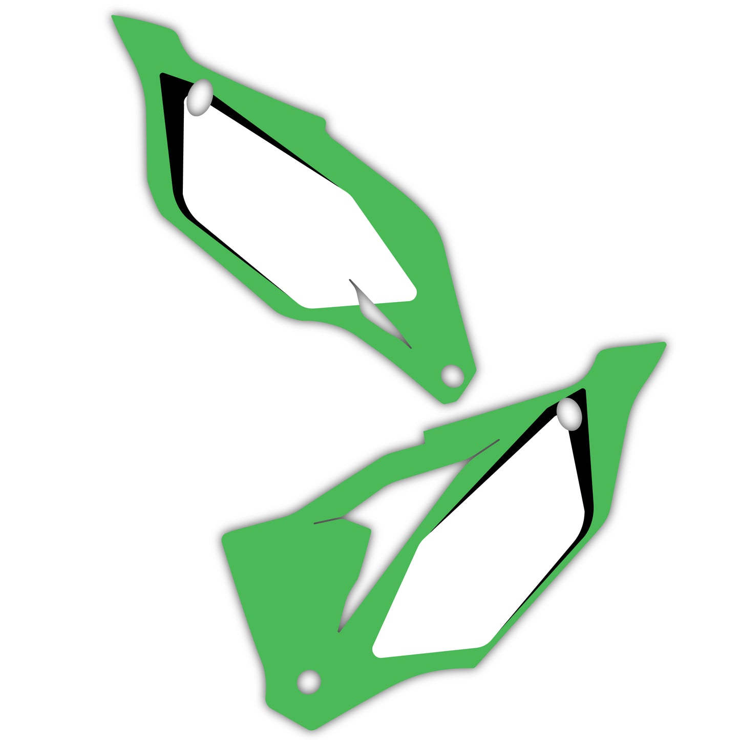 Side Number Plate Graphics Kit - Fits Kawasaki KX65, KX85, KX250, KX250F, KX450F, KX450X