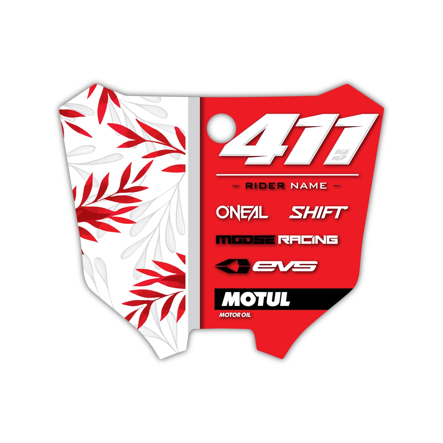 Front Number Plate Graphics Kit - Fits Honda CRF250R, CRF450R, CRF450RX, CR125, CR250