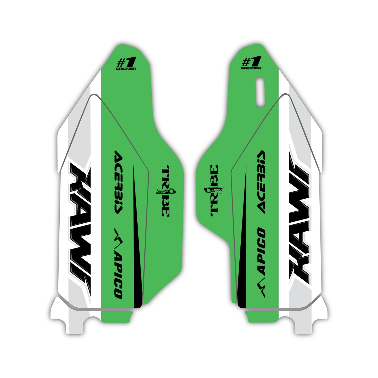 Lower Fork Guard Graphics Kit - Fits Kawasaki KX65, KX85, KX250, KX250F, KX450F, KX450X