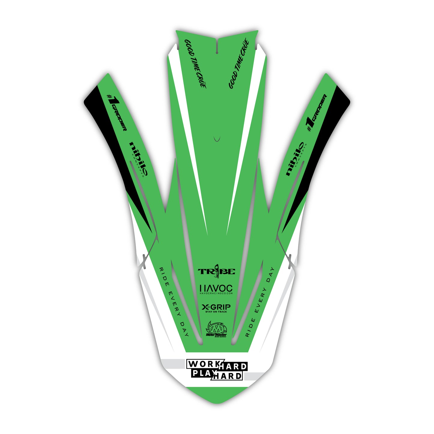 Front Fender Graphics Kit - Fits Kawasaki KX65, KX85, KX250, KX250F, KX450F, KX450X