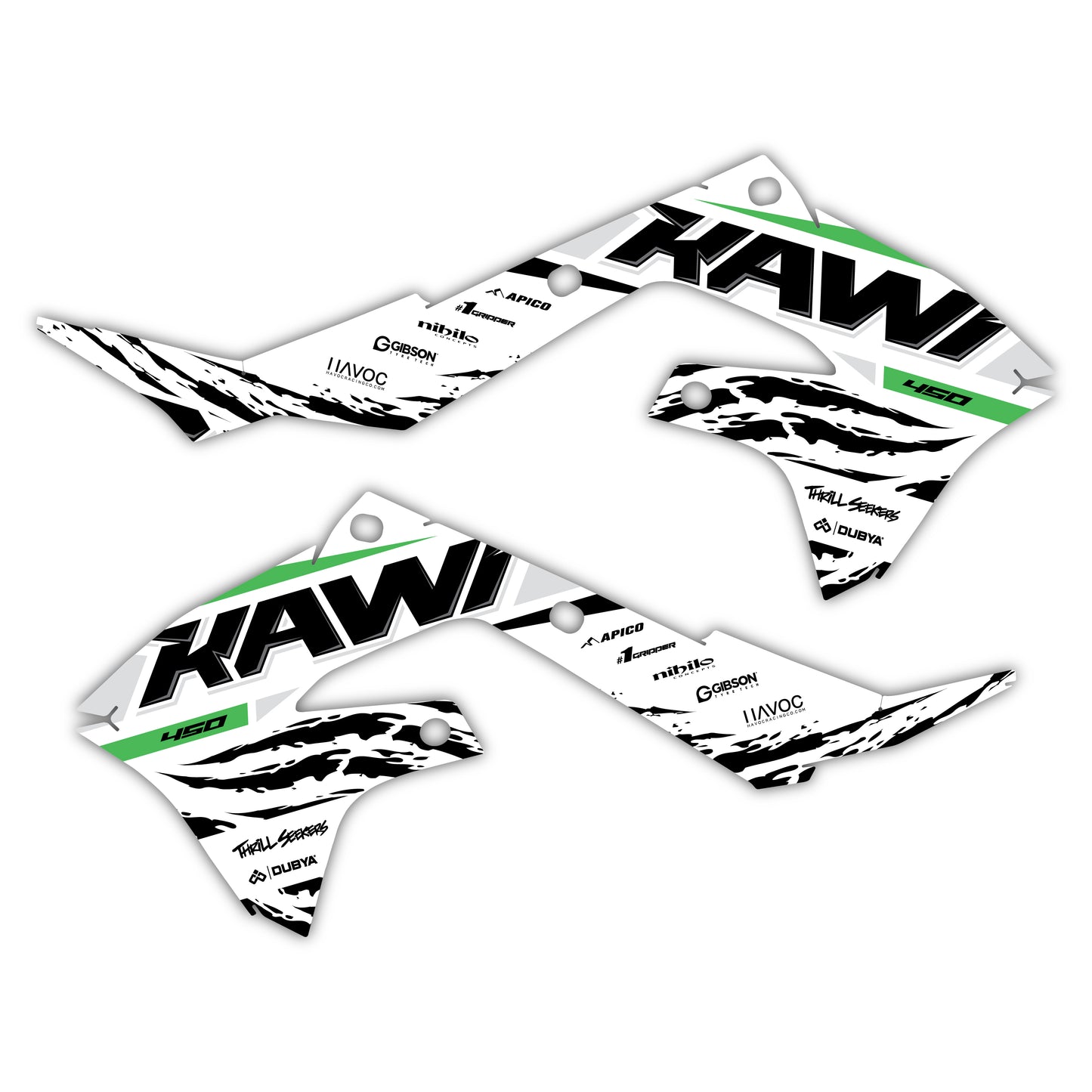 Radiator Shroud Graphics Kit - Fits Kawasaki KX65, KX85, KX250, KX250F, KX450F, KX450X