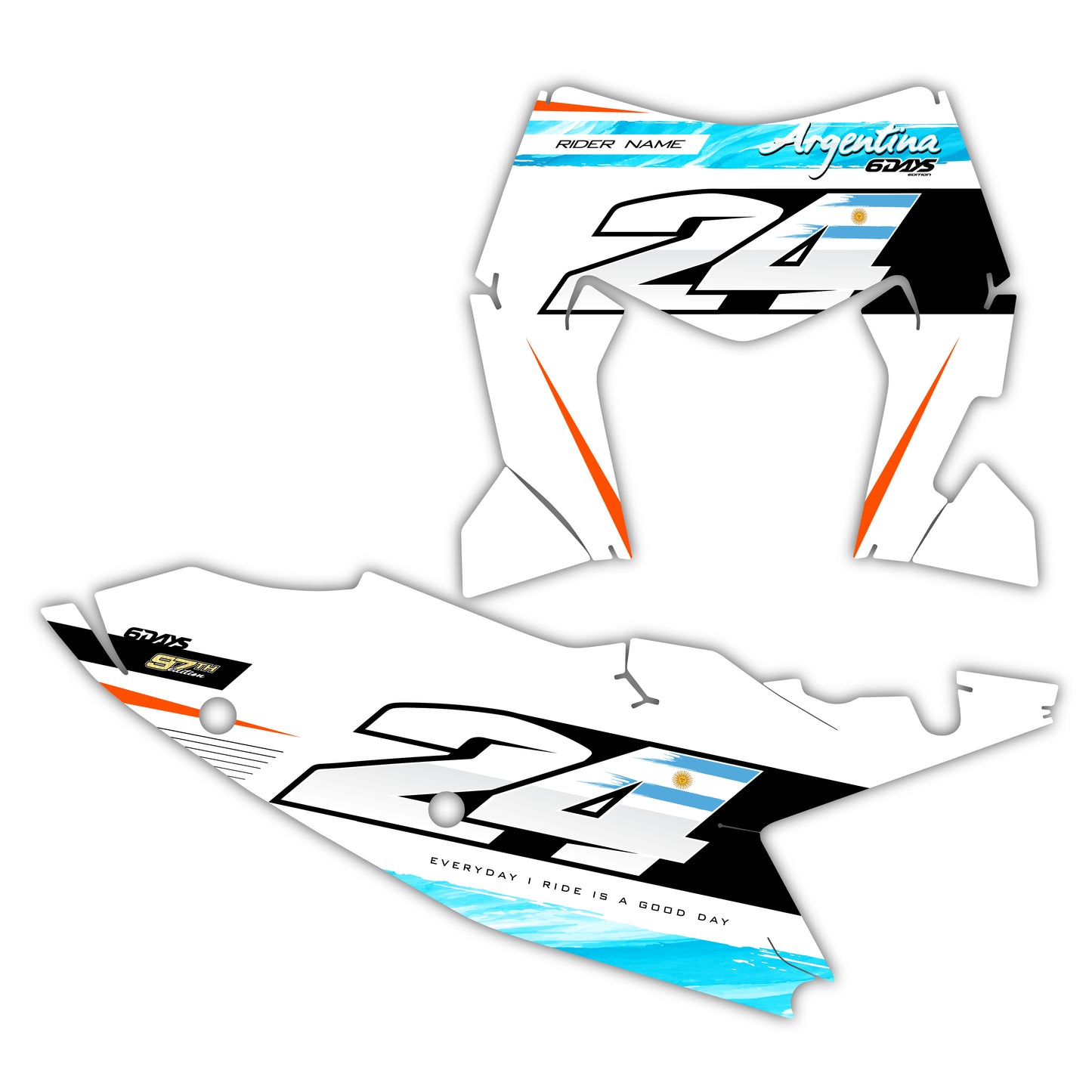 Front & Side Number Plate Graphics Kit - Fits KTM SX50, SX65, SX85, 125 SX, 250 SX-F, 350 SX-F, 450 SX-F, 250 EXC-F, 300 EXC, 500 EXC-F