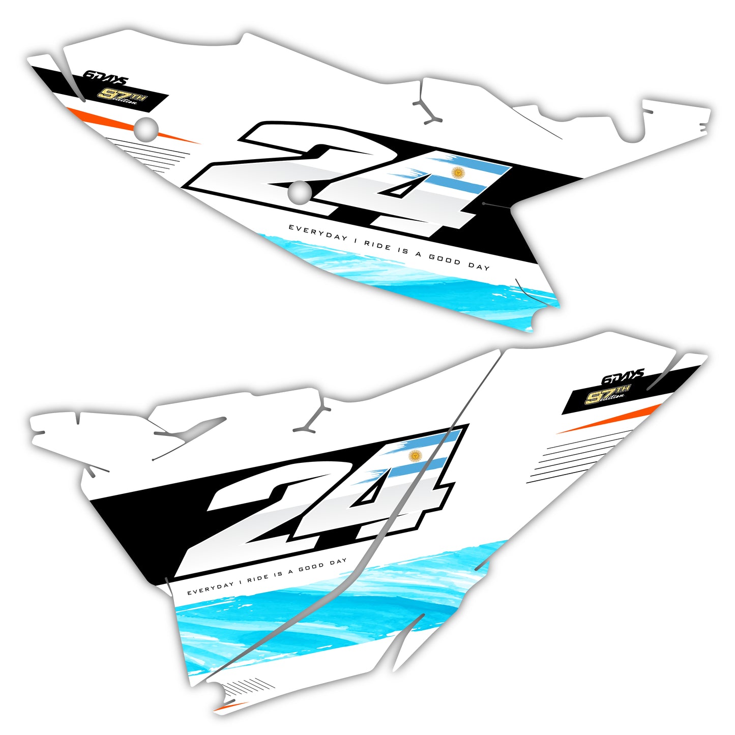 Side Number Plate Graphics Kit - Fits KTM SX50, SX65, SX85, 125 SX, 250 SX-F, 350 SX-F, 450 SX-F, 250 EXC-F, 300 EXC, 500 EXC-F