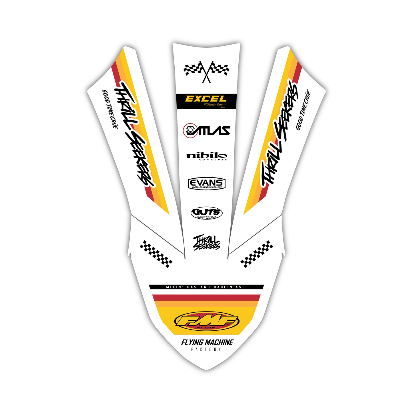 Front Fender Graphics Kit - Fits Yamaha YZ125, YZ250, YZ250F, YZ450F, WR250F, WR450F
