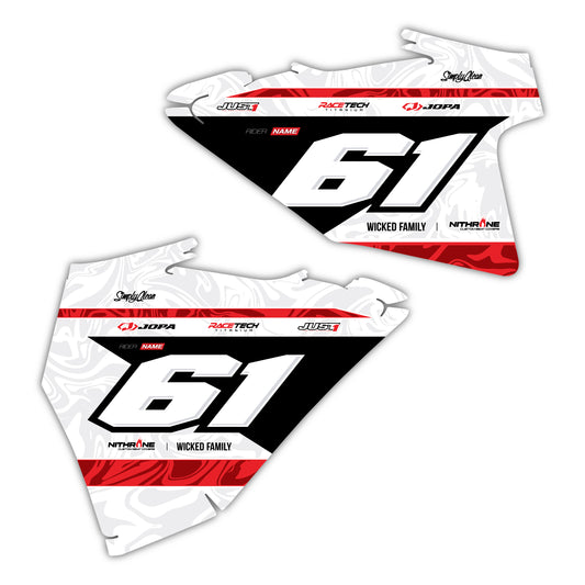 Side Number Plate Graphics Kit - Fits GasGas MC 85, MC 125, MC 250F, MC 450F, EX 250F, EX 300, EC 250, EC 300