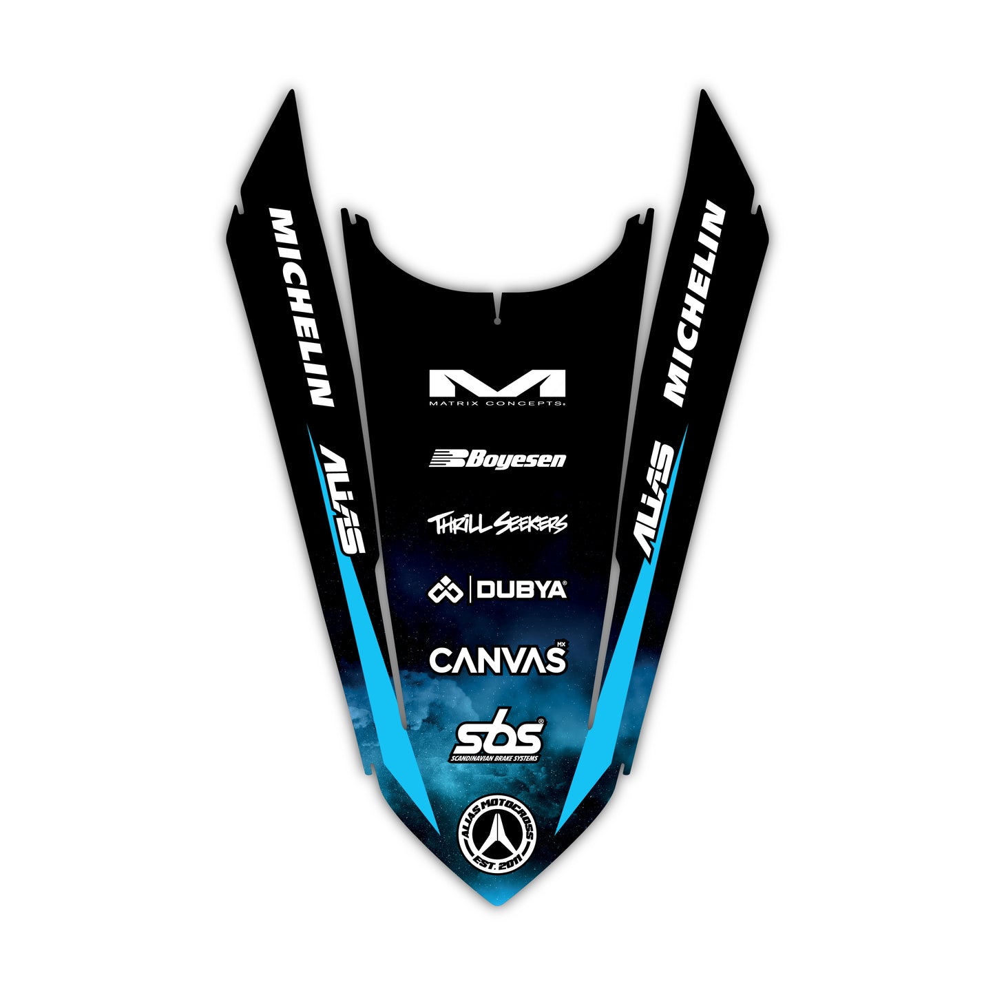 Rear Fender Graphics Kit - Fits KTM SX50, SX65, SX85, 125 SX, 250 SX-F, 350 SX-F, 450 SX-F, 250 EXC-F, 300 EXC, 500 EXC-F