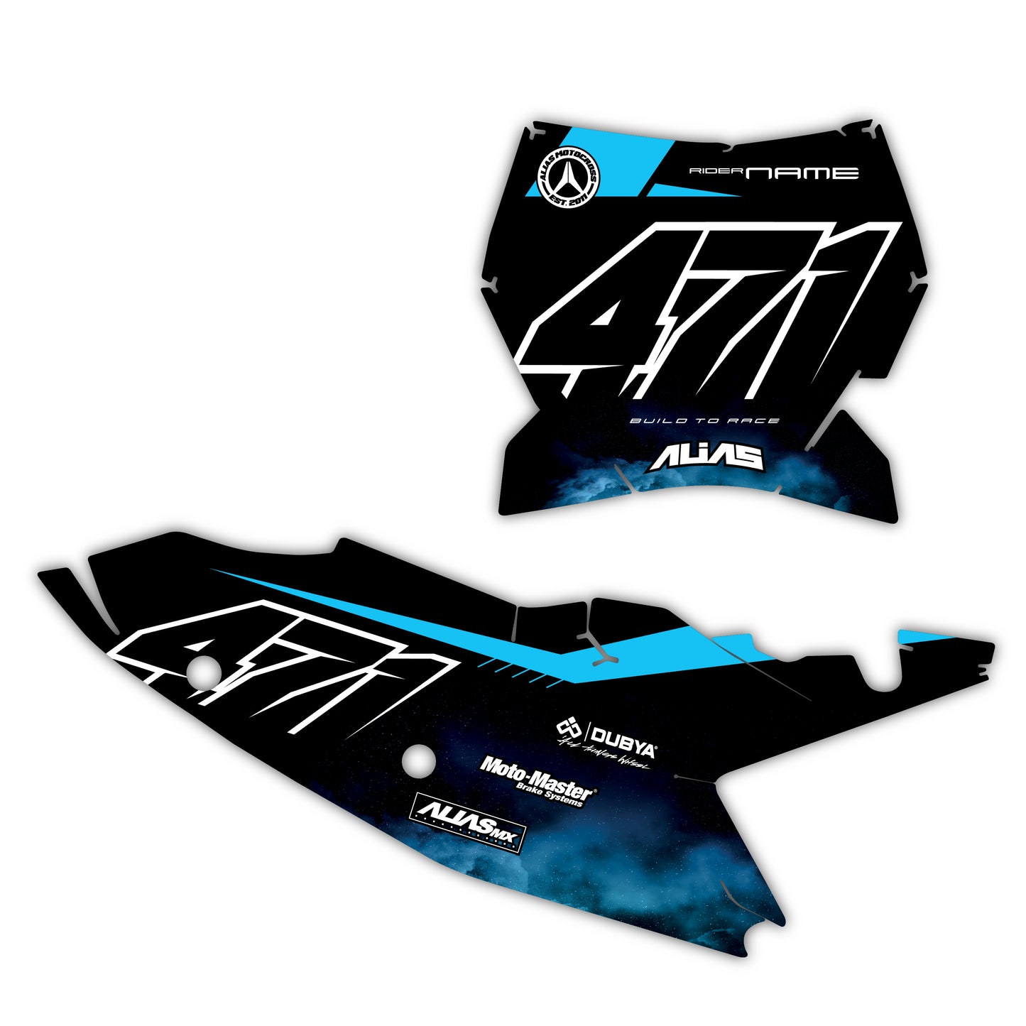 Front & Side Number Plate Graphics Kit - Fits KTM SX50, SX65, SX85, 125 SX, 250 SX-F, 350 SX-F, 450 SX-F, 250 EXC-F, 300 EXC, 500 EXC-F