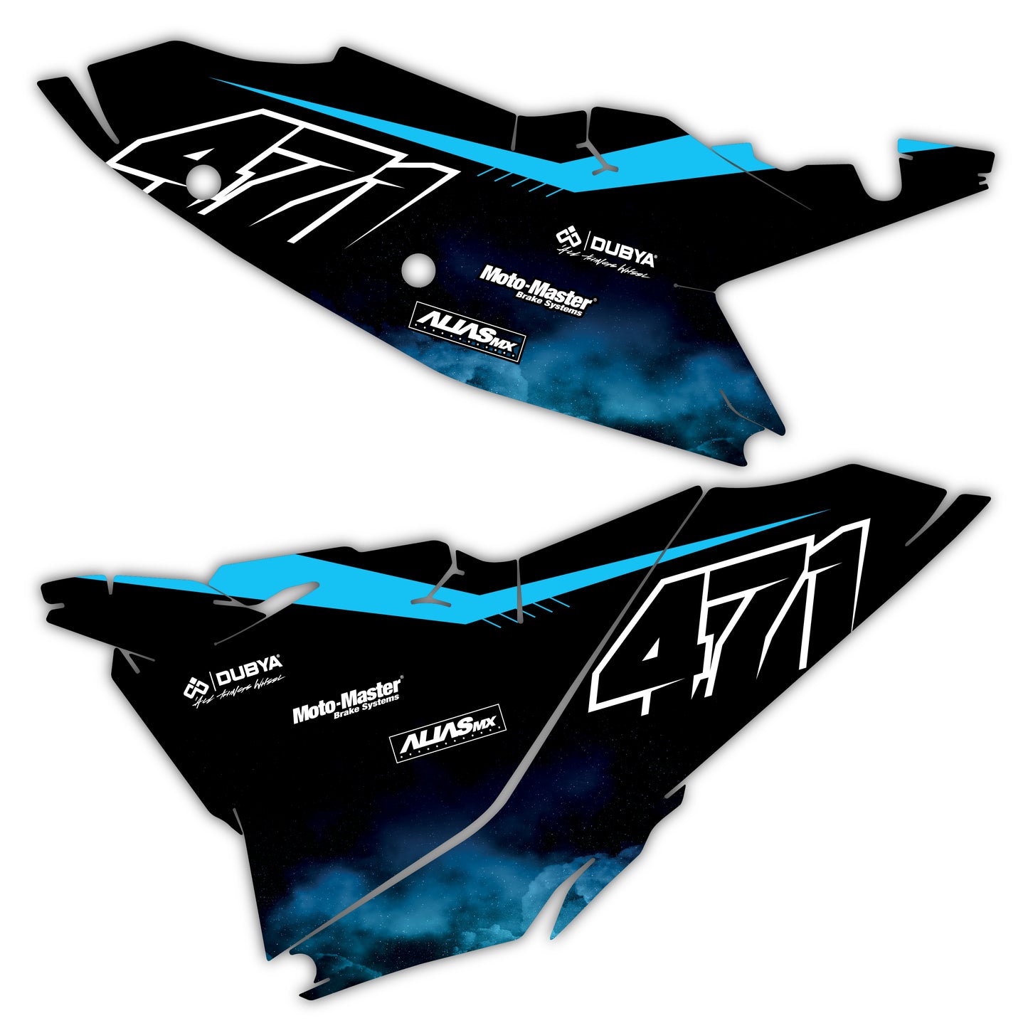 Side Number Plate Graphics Kit - Fits KTM SX50, SX65, SX85, 125 SX, 250 SX-F, 350 SX-F, 450 SX-F, 250 EXC-F, 300 EXC, 500 EXC-F