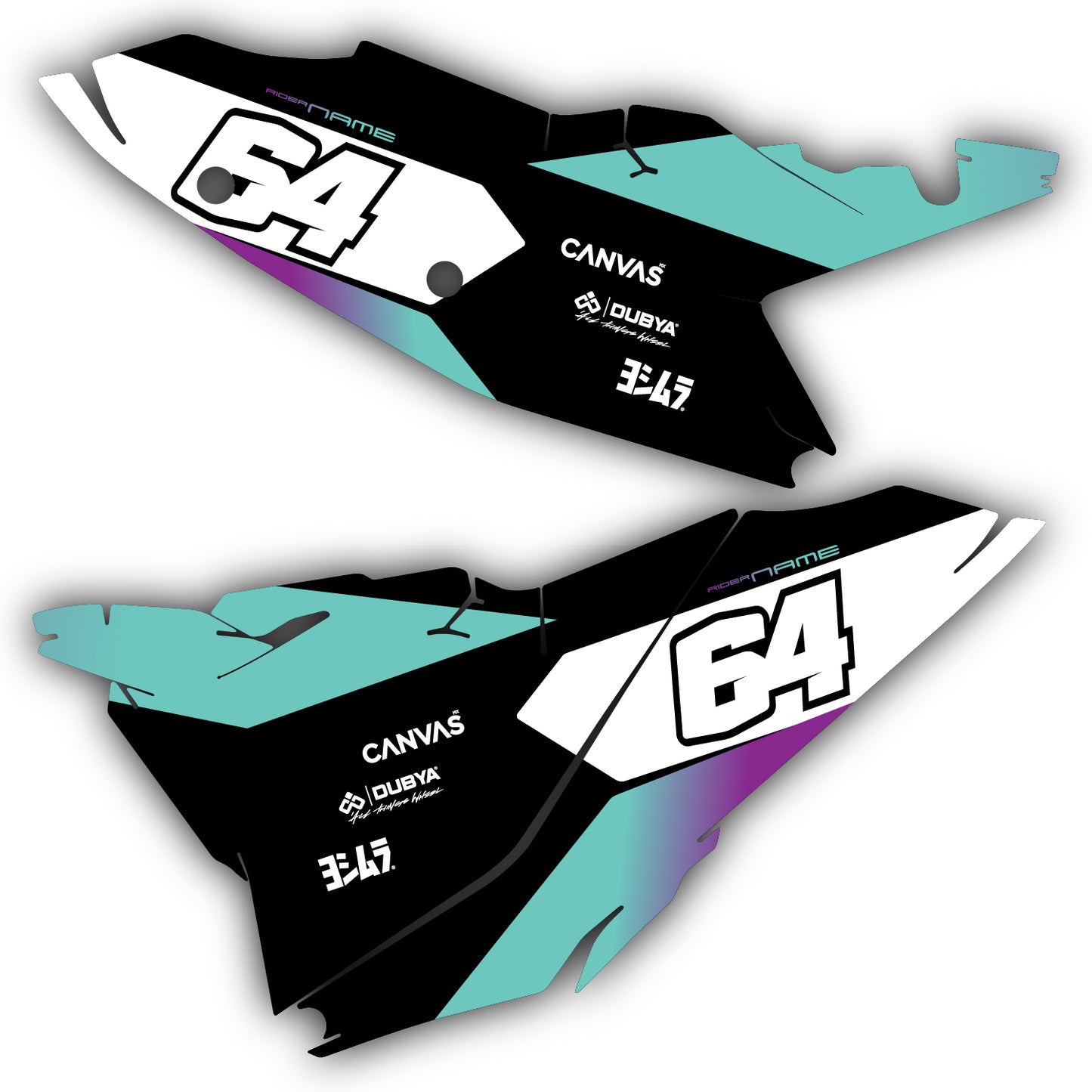 Side Number Plate Graphics Kit - Fits KTM SX50, SX65, SX85, 125 SX, 250 SX-F, 350 SX-F, 450 SX-F, 250 EXC-F, 300 EXC, 500 EXC-F