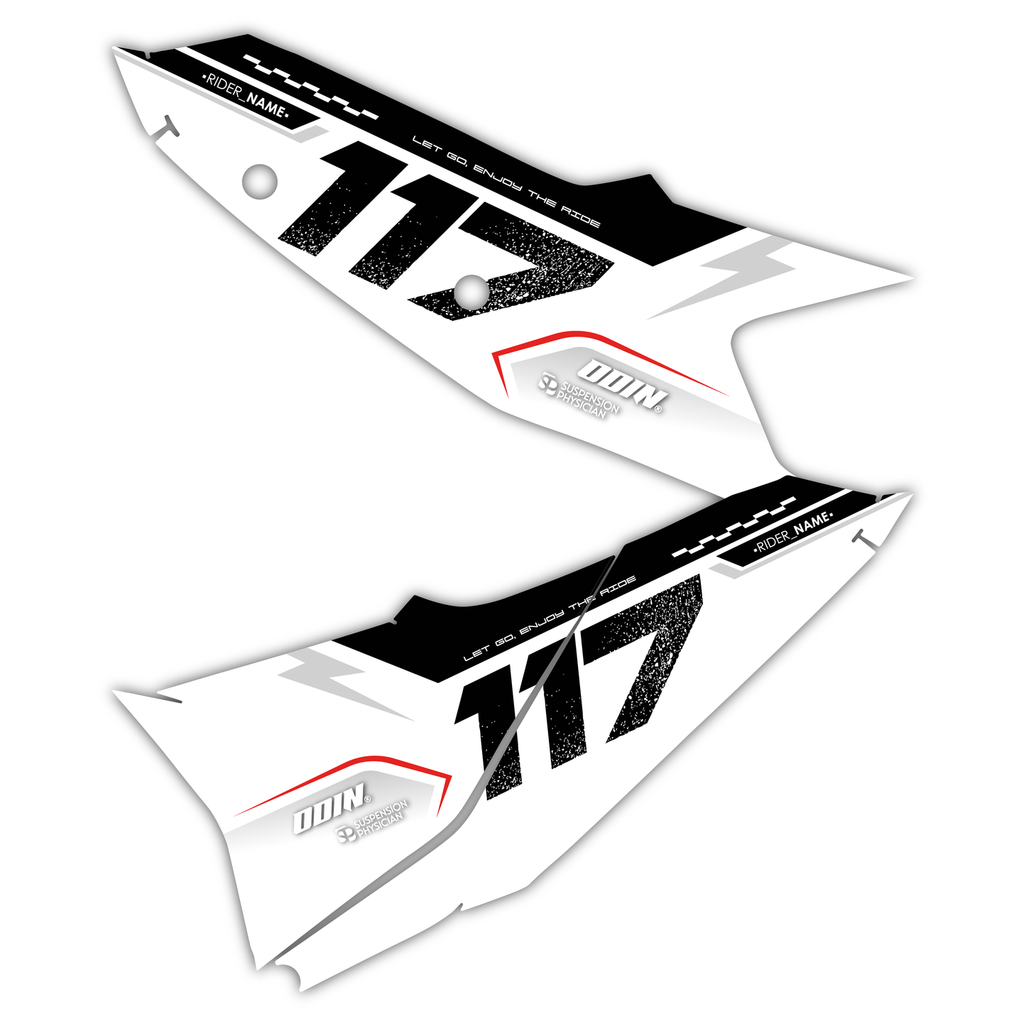Side Number Plate Graphics Kit - Fits KTM SX50, SX65, SX85, 125 SX, 250 SX-F, 350 SX-F, 450 SX-F, 250 EXC-F, 300 EXC, 500 EXC-F