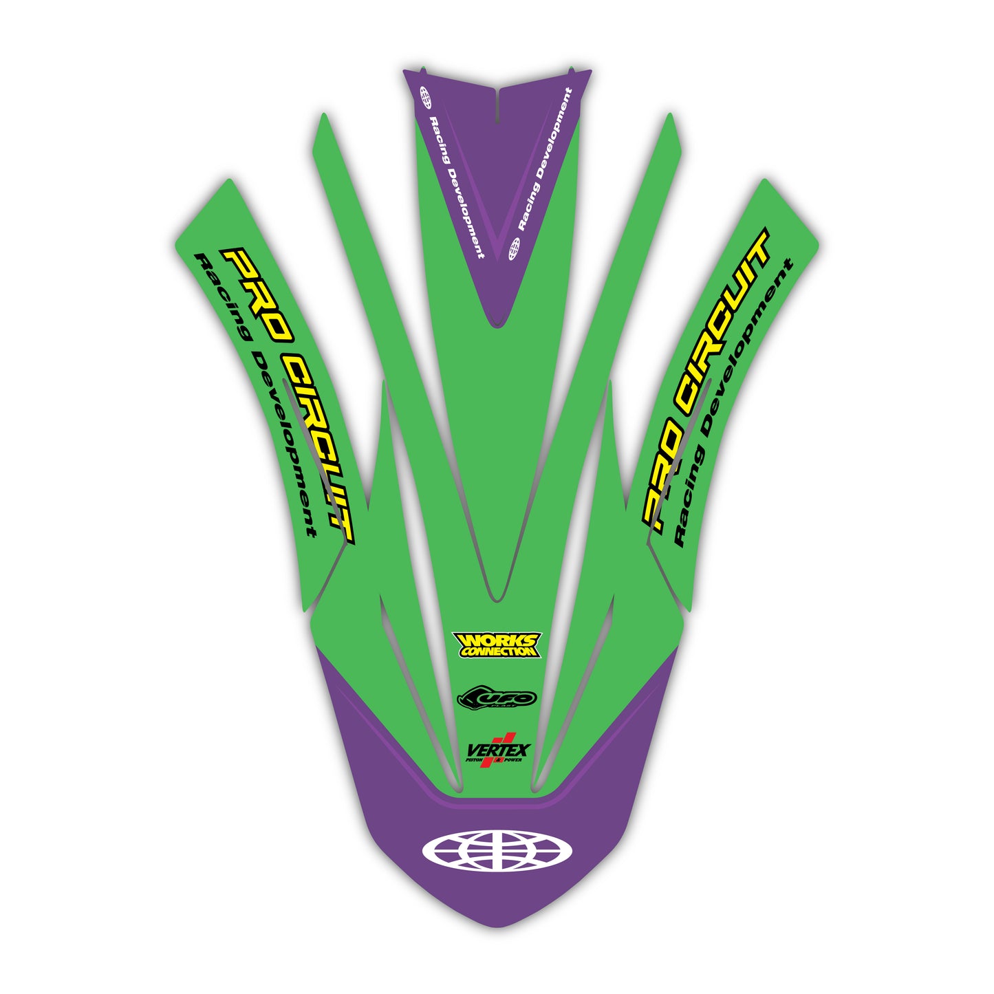 Front Fender Graphics Kit - Fits Kawasaki KX65, KX85, KX250, KX250F, KX450F, KX450X