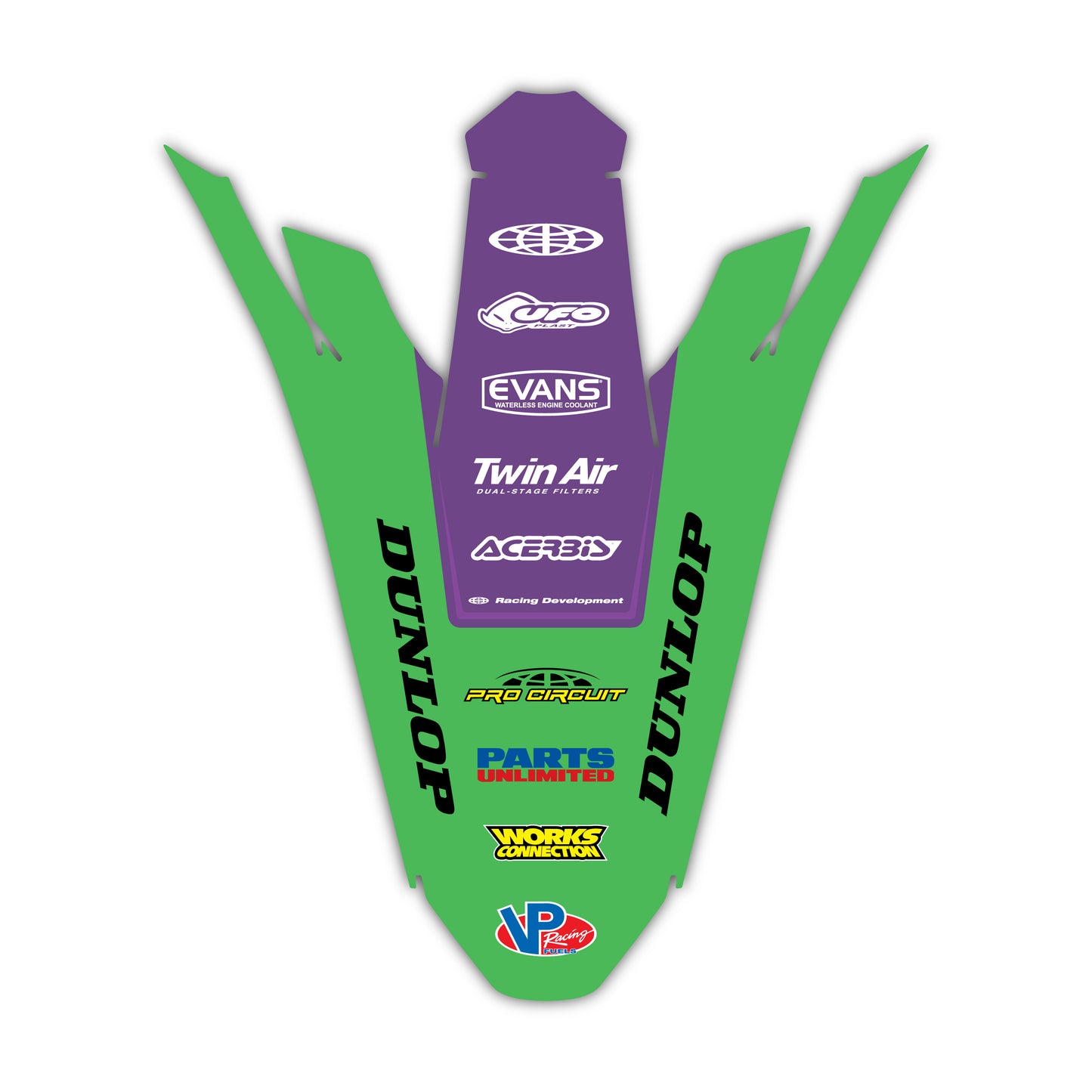 Rear Fender Graphics Kit - Fits Kawasaki KX65, KX85, KX250, KX250F, KX450F, KX450X