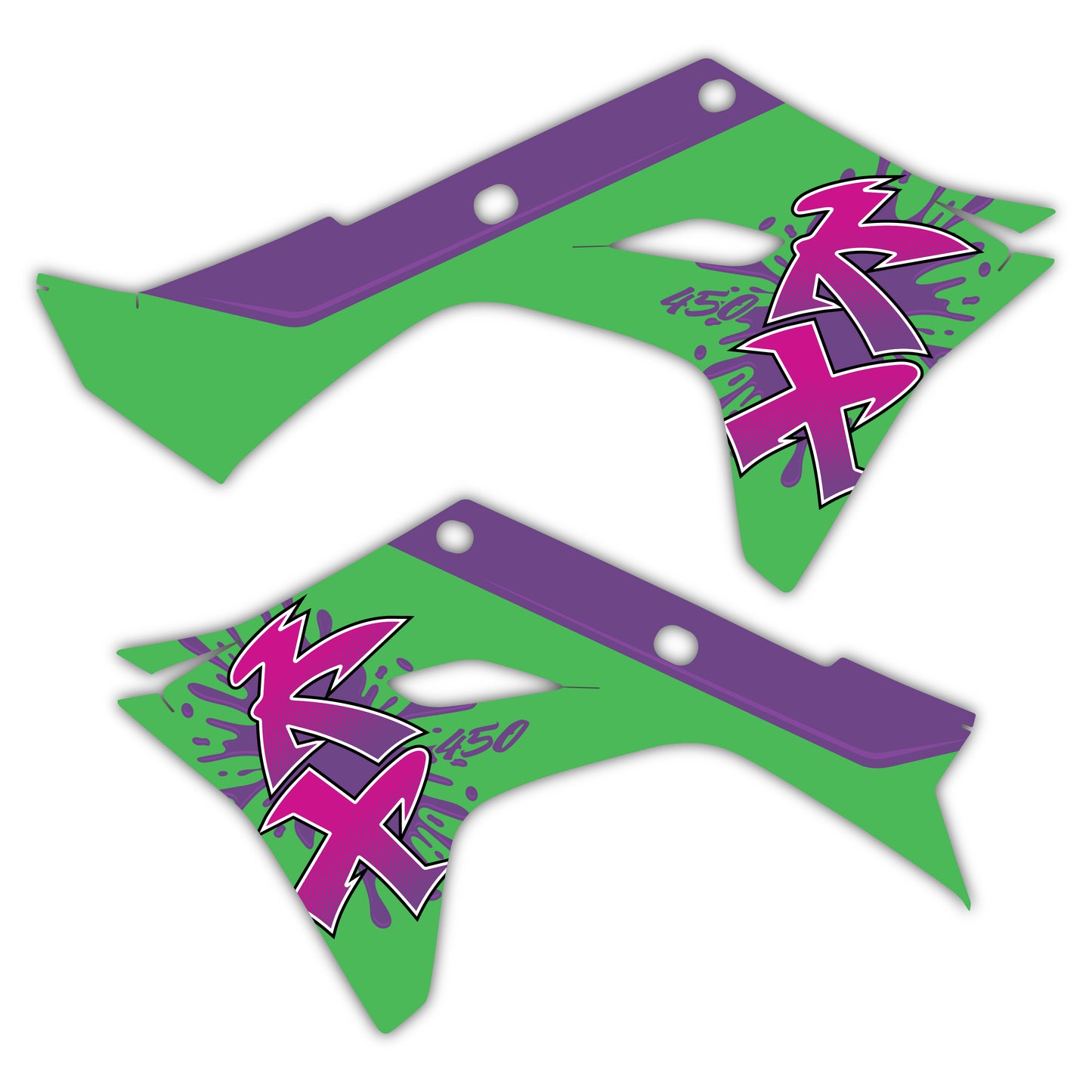 Radiator Shroud Graphics Kit - Fits Kawasaki KX65, KX85, KX250, KX250F, KX450F, KX450X