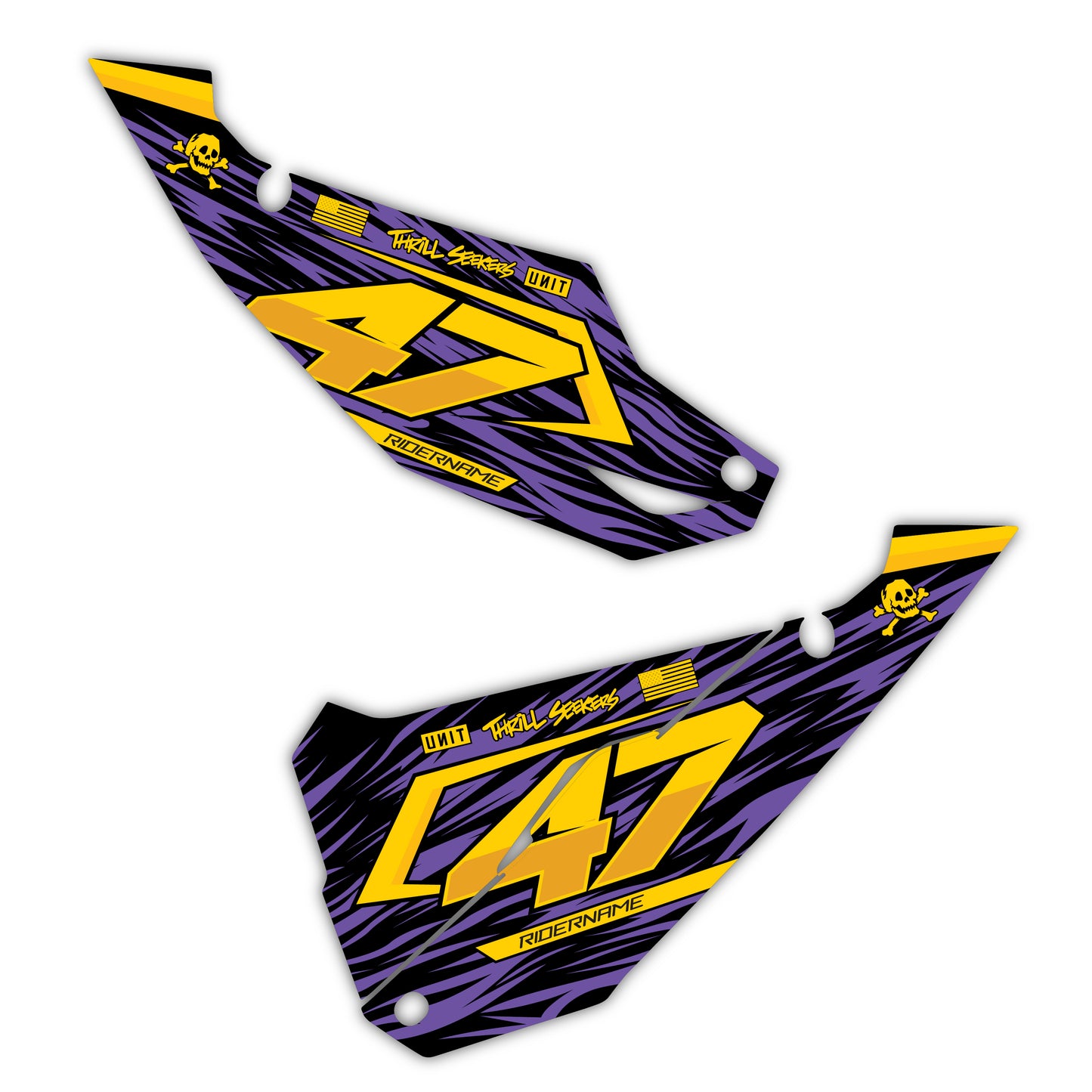 Side Number Plate Graphics Kit - Fits Kawasaki KX65, KX85, KX250, KX250F, KX450F, KX450X