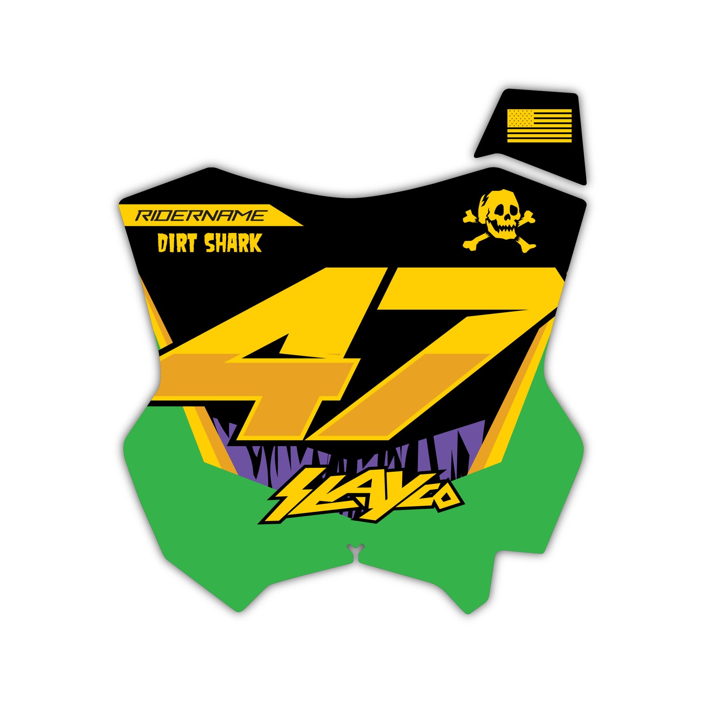Front Number Plate Graphics Kit - Fits Kawasaki KX65, KX85, KX250, KX250F, KX450F, KX450X