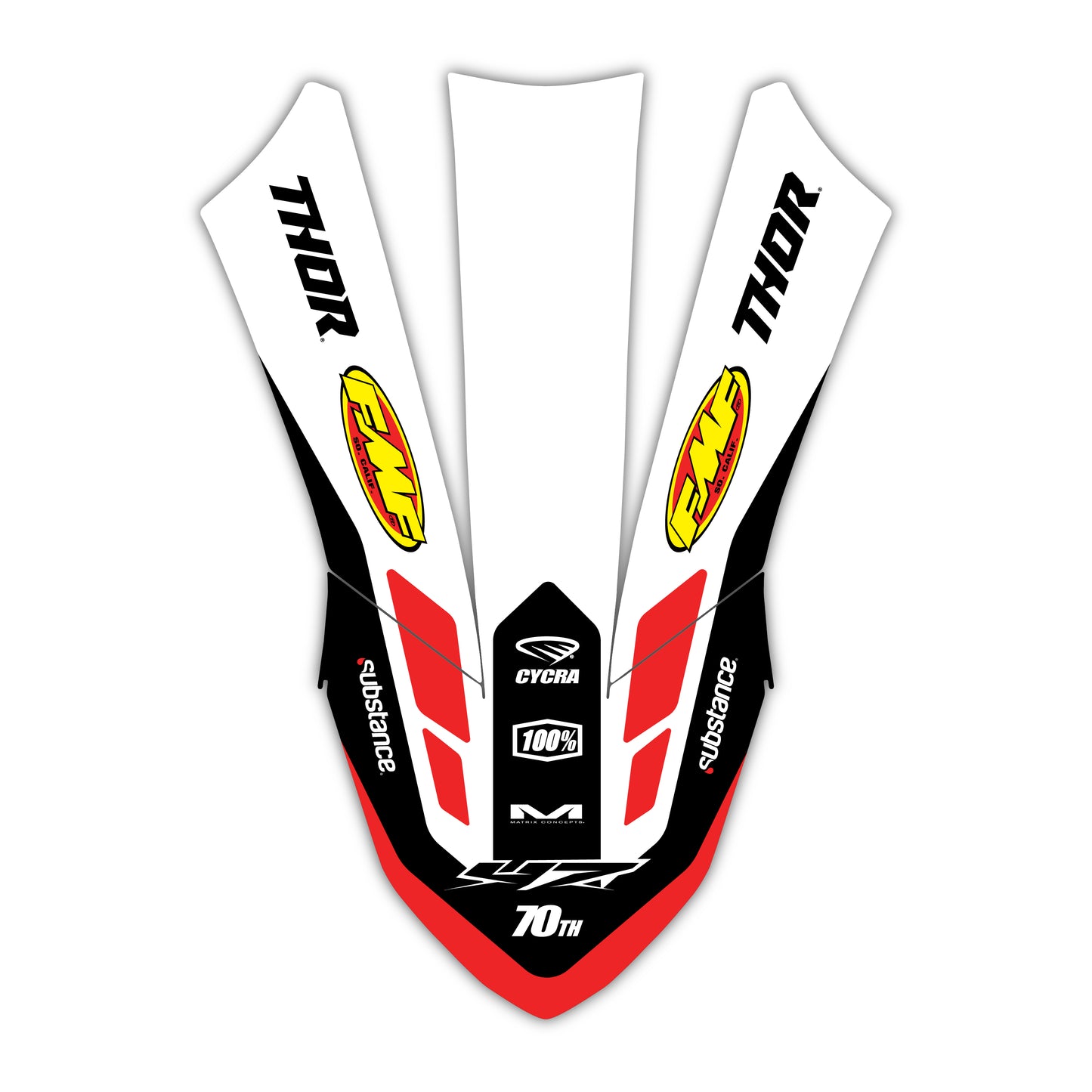 Front Fender Graphics Kit - Fits Yamaha YZ125, YZ250, YZ250F, YZ450F, WR250F, WR450F