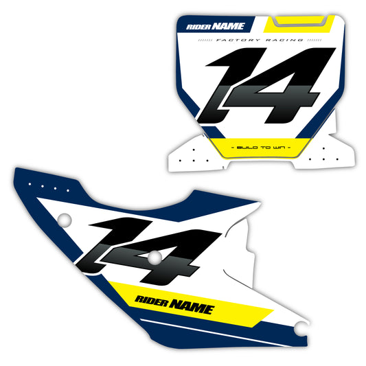 Front & Side Number Plate Graphics Kit - Fits Husqvarna TC 85, TC 125, FC 250, FC 350, FC 450, TE 300, FE 250, FE 350, FE 501