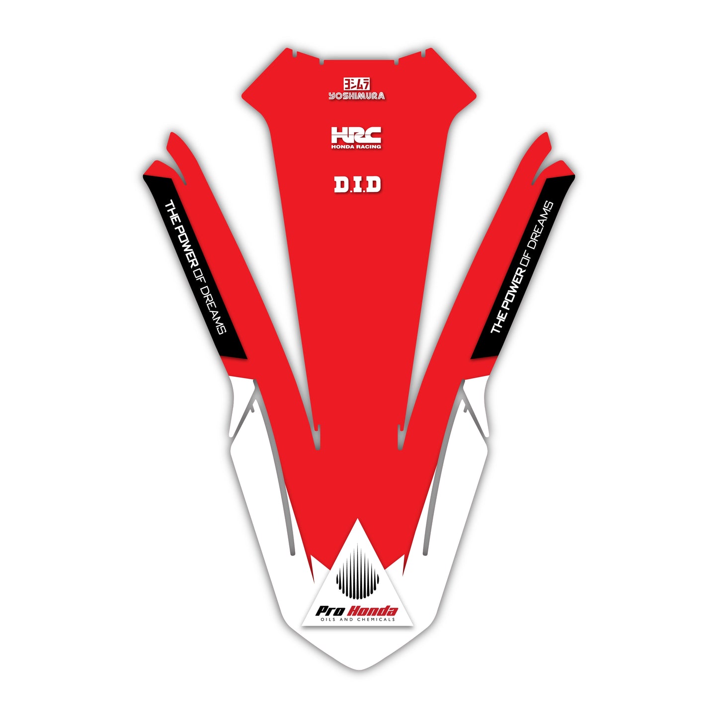 Front Fender Graphics Kit - Fits Honda CRF250R, CRF450R, CRF450RX, CR125, CR250