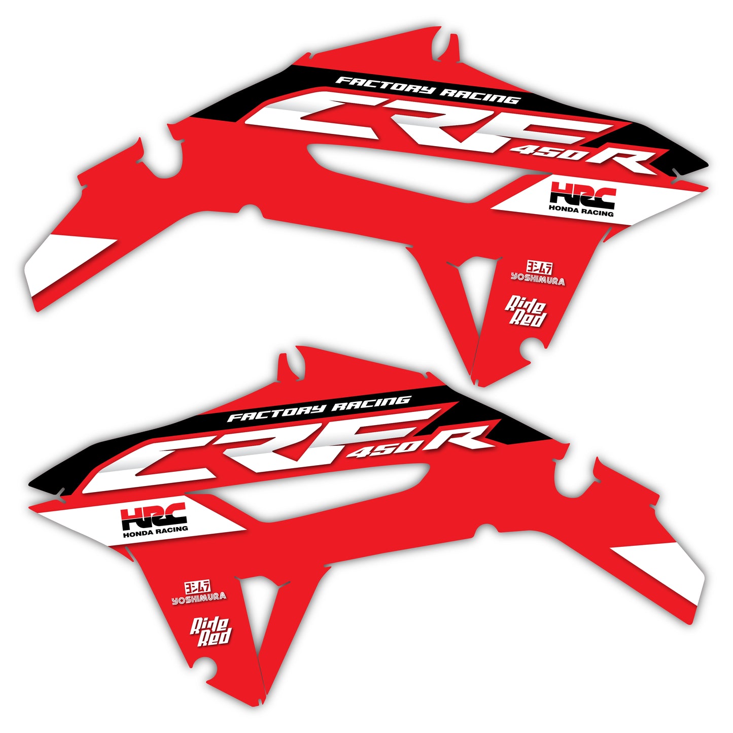 Radiator Shroud Graphics Kit - Fits Honda CRF250R, CRF450R, CRF450RX, CR125, CR250
