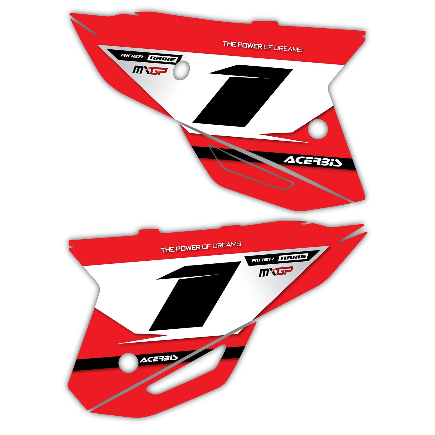 Side Number Plate Graphics Kit - Fits Honda CRF250R, CRF450R, CRF450RX, CR125, CR250