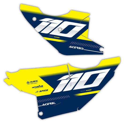 Side Number Plate Graphics Kit - Fits Husqvarna TC 85, TC 125, FC 250, FC 350, FC 450, TE 300, FE 250, FE 350, FE 501