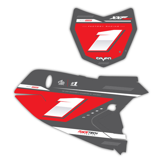 Front & Side Number Plate Graphics Kit - Fits Fantic XX125, XX250, XXF250, XXF450, XE125, XEF250, XEF450