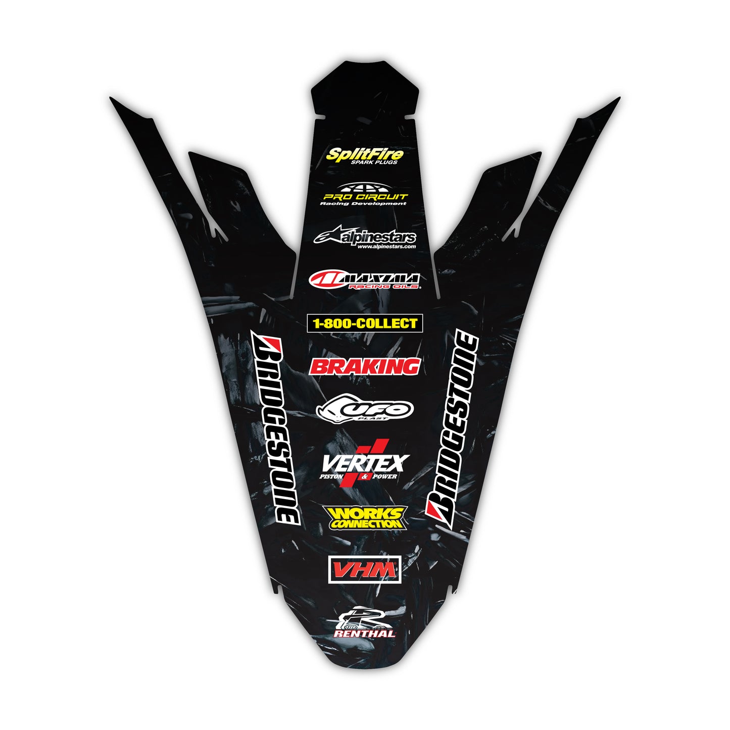 Rear Fender Graphics Kit - Fits Kawasaki KX65, KX85, KX250, KX250F, KX450F, KX450X