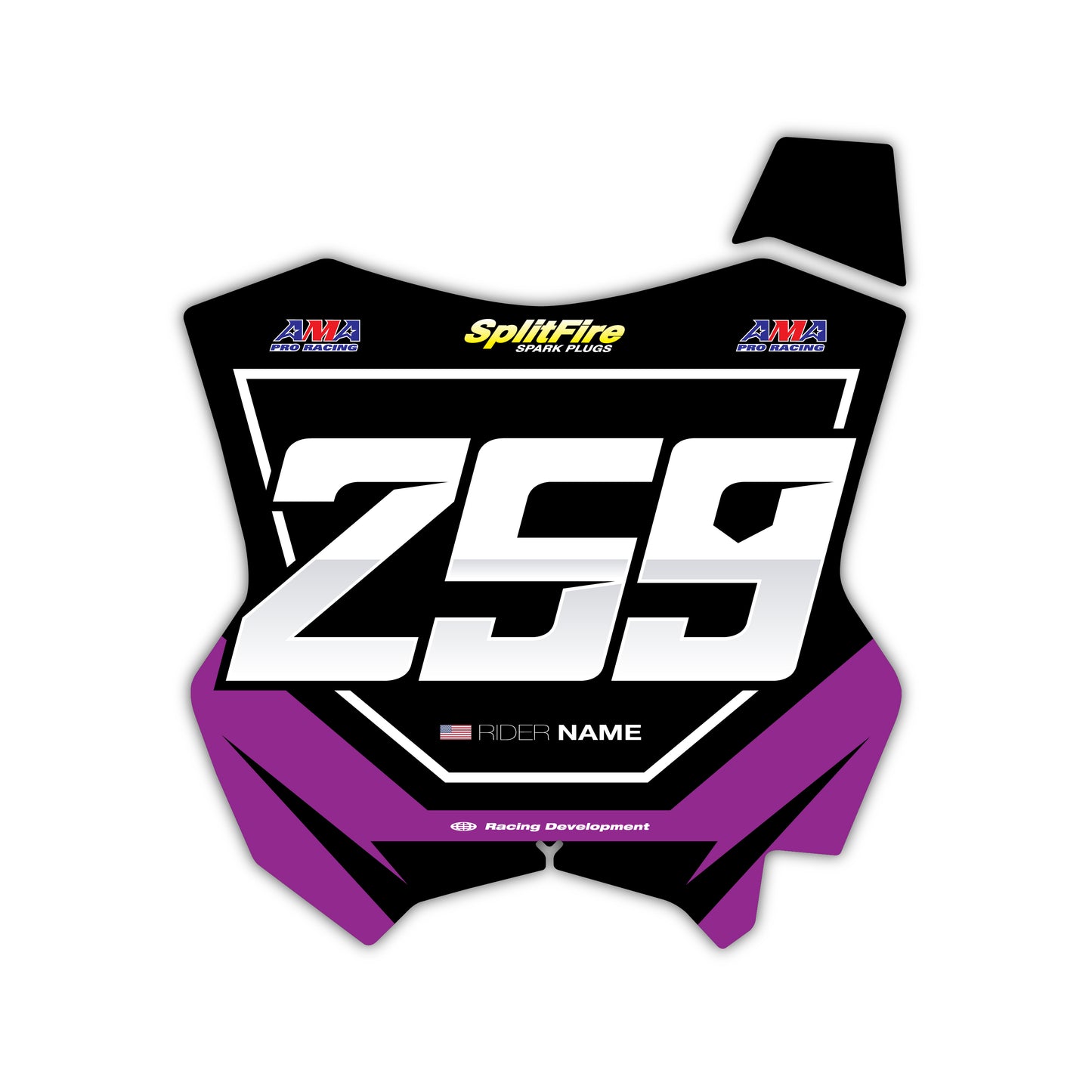 Front Number Plate Graphics Kit - Fits Kawasaki KX65, KX85, KX250, KX250F, KX450F, KX450X