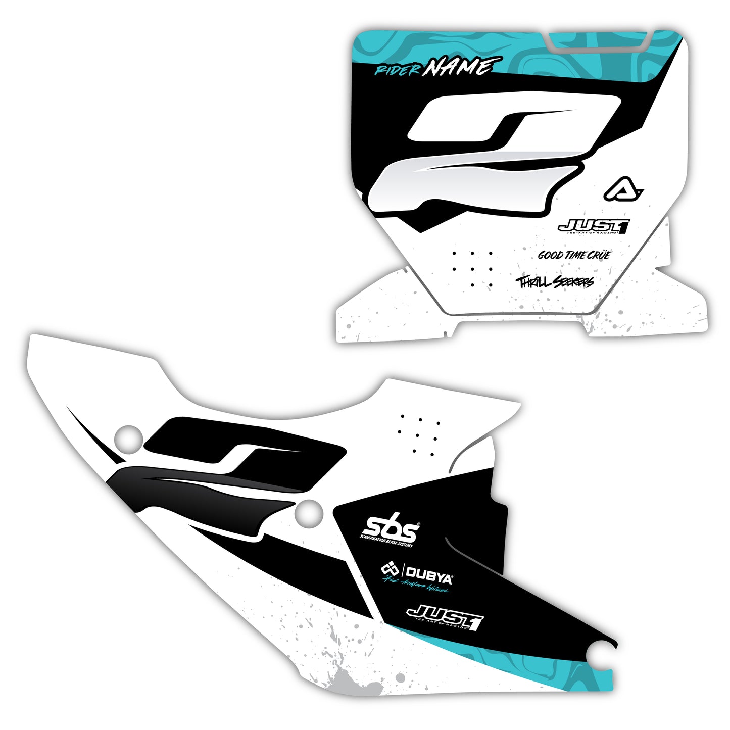 Front & Side Number Plate Graphics Kit - Fits Husqvarna TC 85, TC 125, FC 250, FC 350, FC 450, TE 300, FE 250, FE 350, FE 501